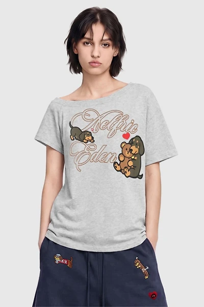 Aelfric Eden Dachshund Off-The-Shoulder Tee