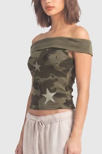 Aelfric Eden Studded Off-The-Shoulder Top