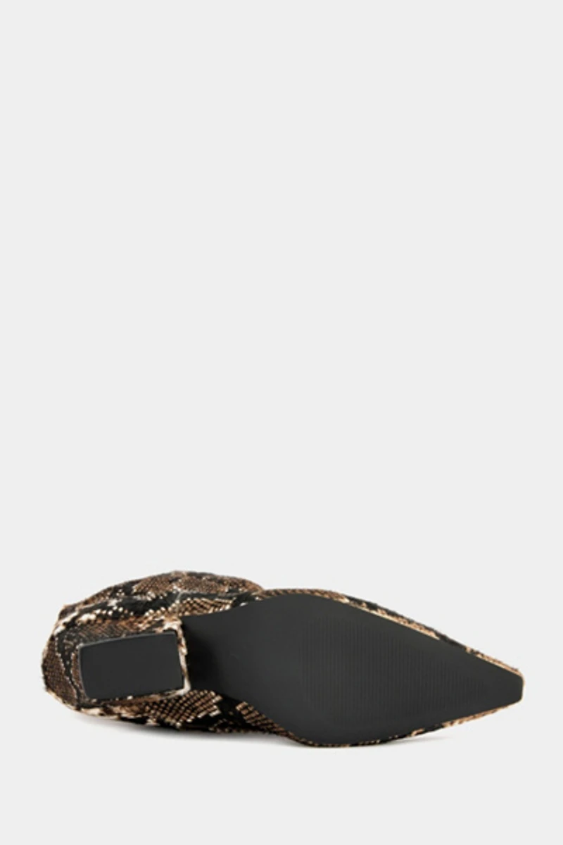 Azalea Wang Francoise Snake Print Block Boot