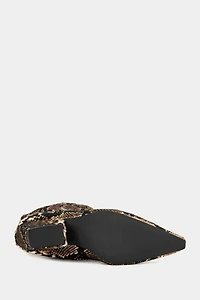 Azalea Wang Francoise Snake Print Block Boot
