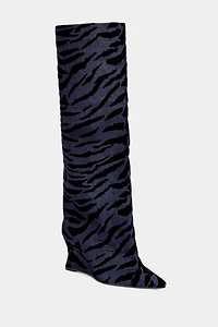 Azalea Wang Kenya Animal Print Wedge Boot