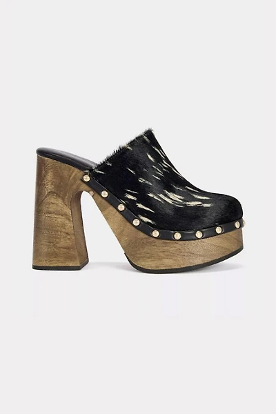Azalea Wang Picard Animal Print Heeled Clog