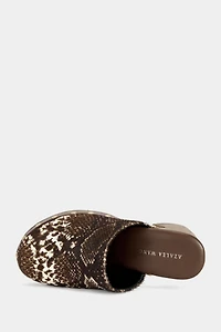 Azalea Wang Picard Snake Print Heeled Clog