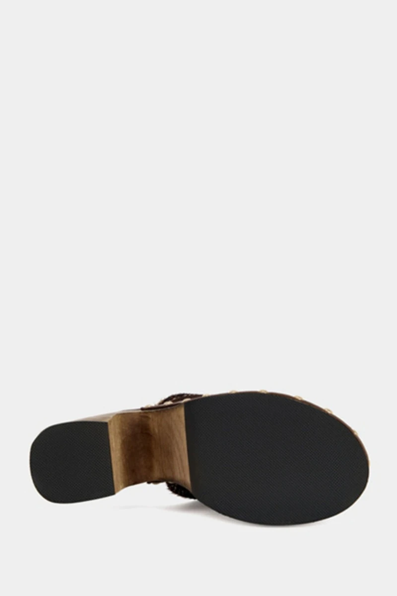 Azalea Wang Picard Snake Print Heeled Clog