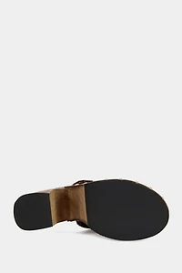 Azalea Wang Picard Snake Print Heeled Clog
