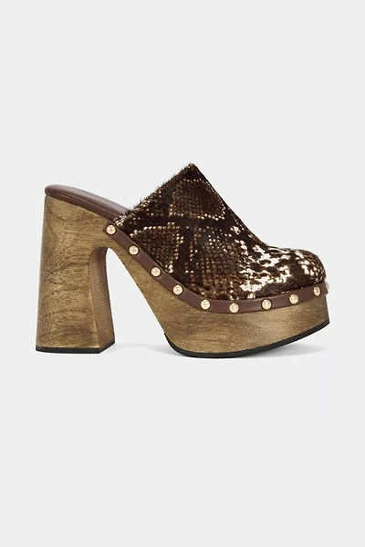 Azalea Wang Picard Snake Print Heeled Clog
