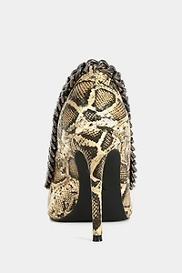 Azalea Wang Ravelle Snake Print Stiletto