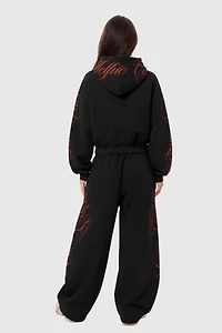 Aelfric Eden Boxy Script Embroidery Hoodie Sets