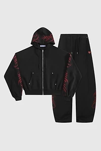 Aelfric Eden Boxy Script Embroidery Hoodie Sets