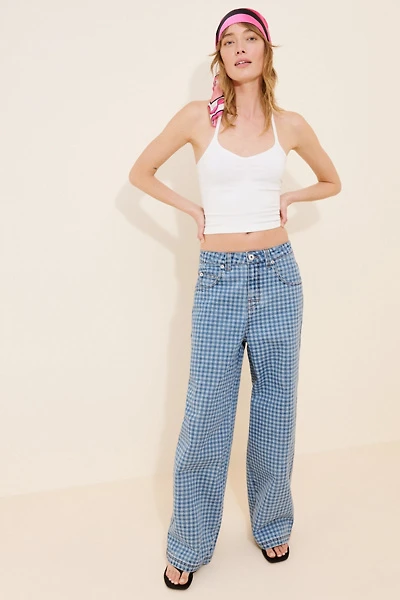 The Ragged Priest Relaxed Gingham Jeans