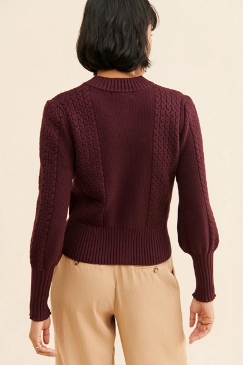 BB Dakota Cable-Knit Cardigan
