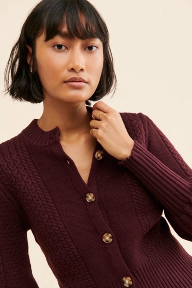 BB Dakota Cable-Knit Cardigan