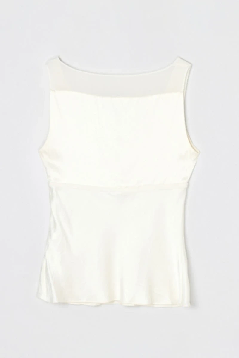Vintage Y2k Light Cream Silk Top