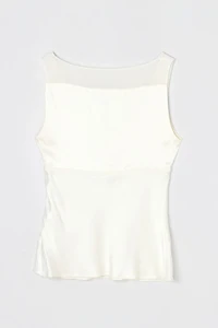 Vintage Y2k Light Cream Silk Top