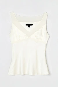 Vintage Y2k Light Cream Silk Top
