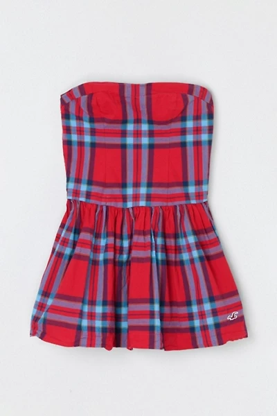 Vintage Y2k Plaid Strapless Mini Dress