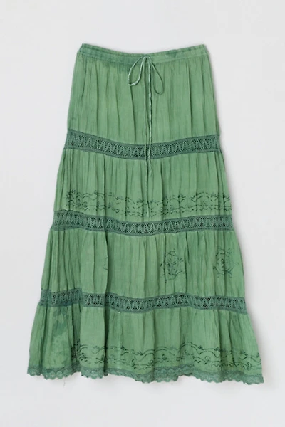 Vintage Y2k Tiered Lacy Maxi Skirt