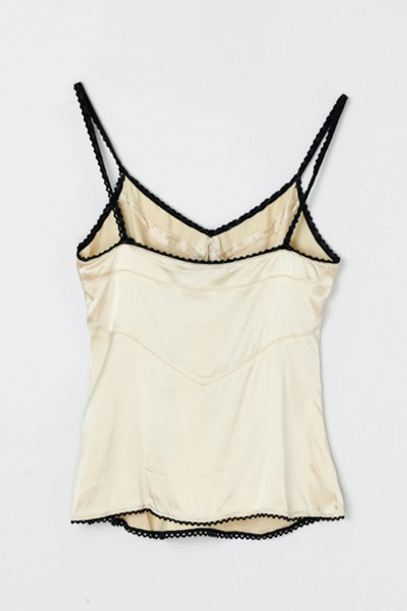 Vintage Y2k Cream Silk Top