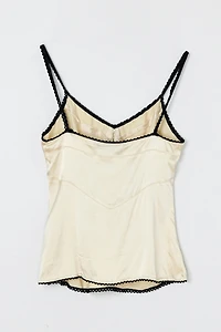 Vintage Y2k Cream Silk Top