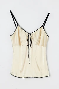 Vintage Y2k Cream Silk Top