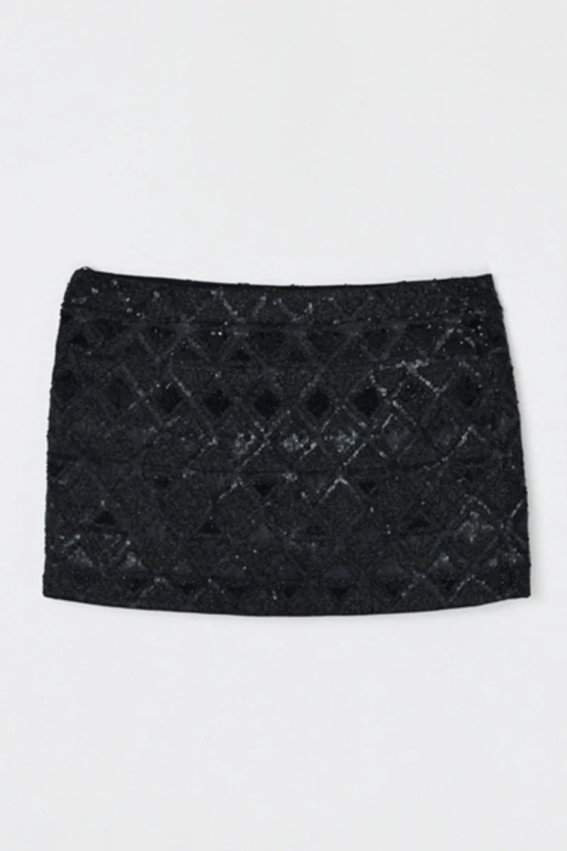 Vintage Y2k Allsaints Sequined Metallic Mini Skirt