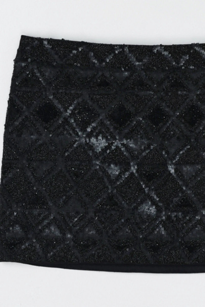 Vintage Y2k Allsaints Sequined Metallic Mini Skirt
