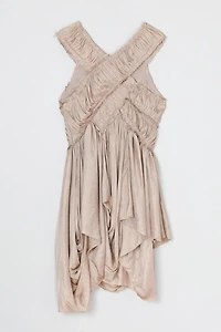Vintage Y2k Allsaints Ruched Raw-Edged Dress
