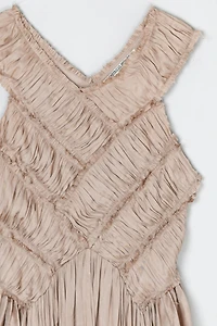 Vintage Y2k Allsaints Ruched Raw-Edged Dress