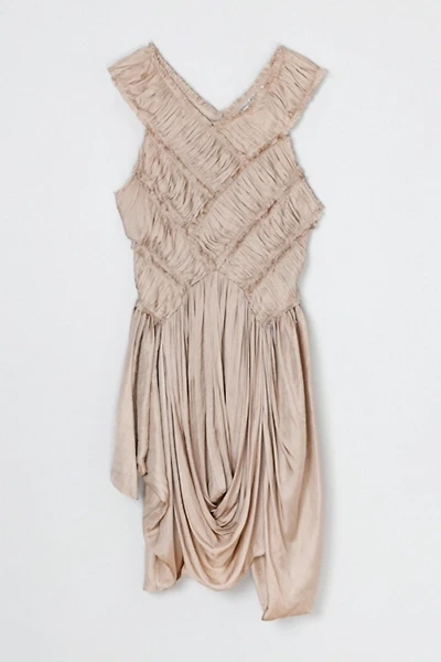 Vintage Y2k Allsaints Ruched Raw-Edged Dress