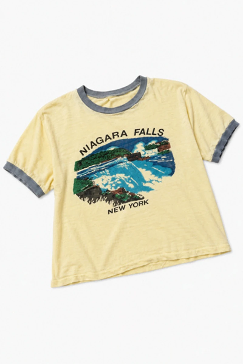 Vintage Cropped Niagara Falls Ringer Tee