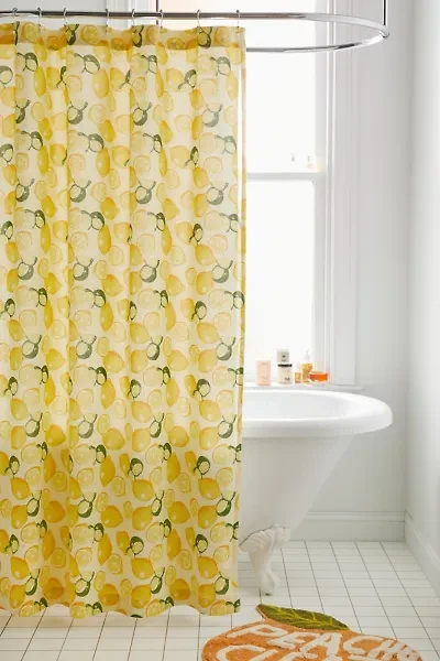Allover Fruits Patterned Shower Curtain