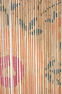 Rosa Floral Bamboo Beaded Curtain