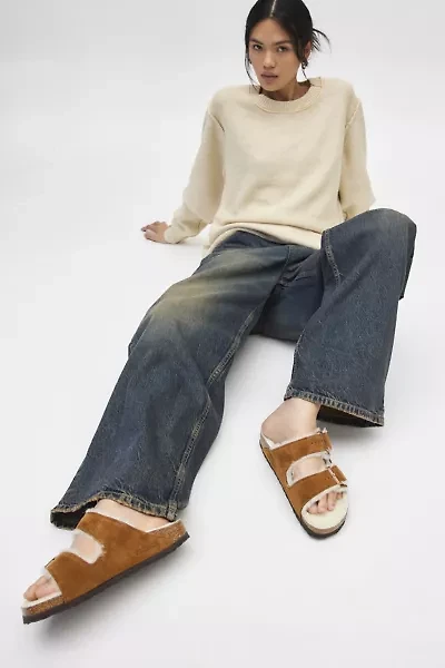 Birkenstock Women's Arizona Strappy Shearling Sandal
