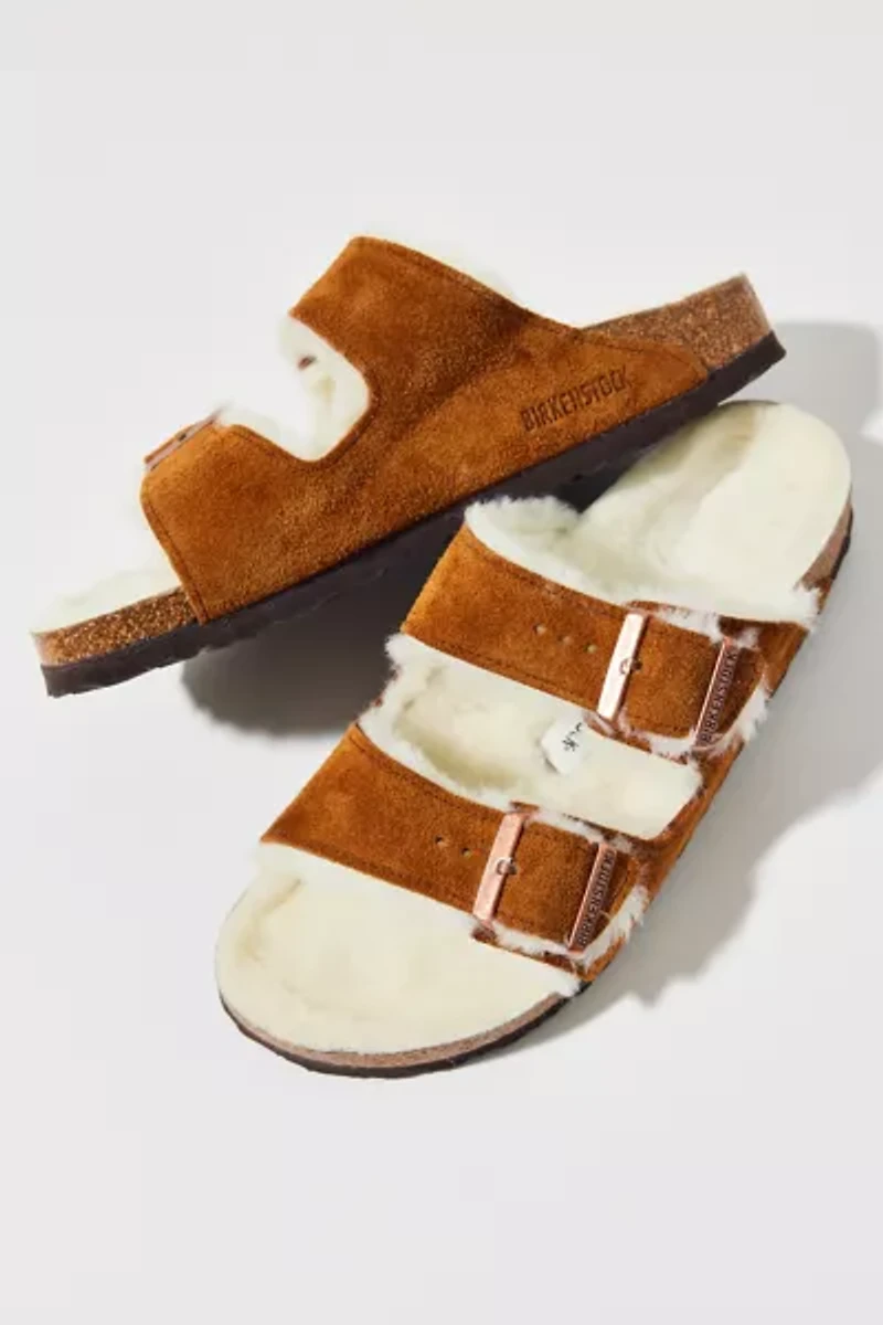 Birkenstock Women's Arizona Strappy Shearling Sandal