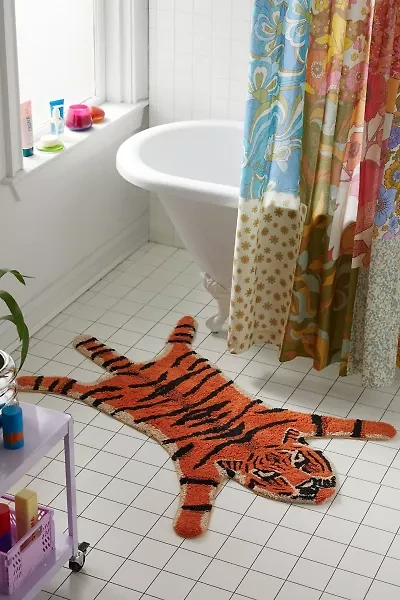 Tiger Shape Tufted Bath Mat
