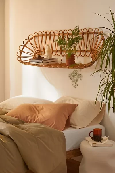Mariella Rattan Headboard Wall Shelf