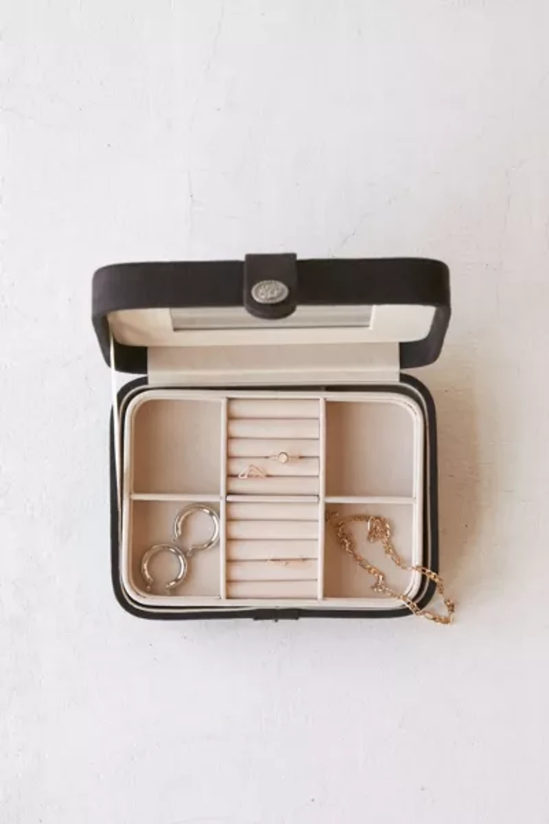 Mele and Co Giana Flocked Travel Jewelry Box