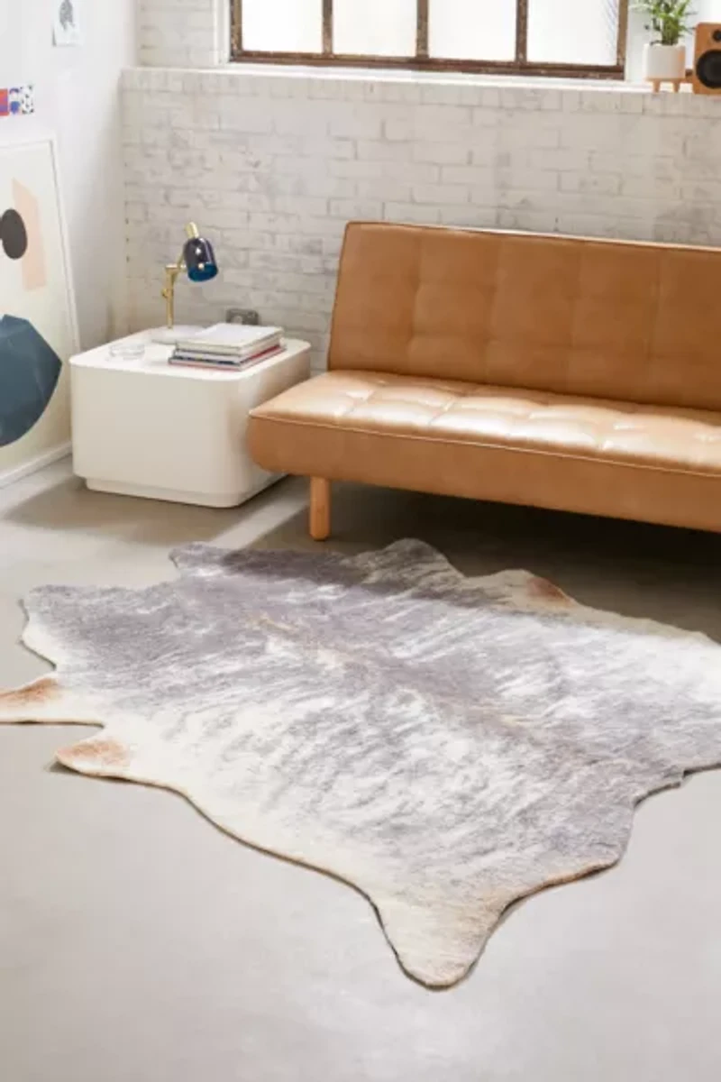Shaped Faux Animal Hide Rug