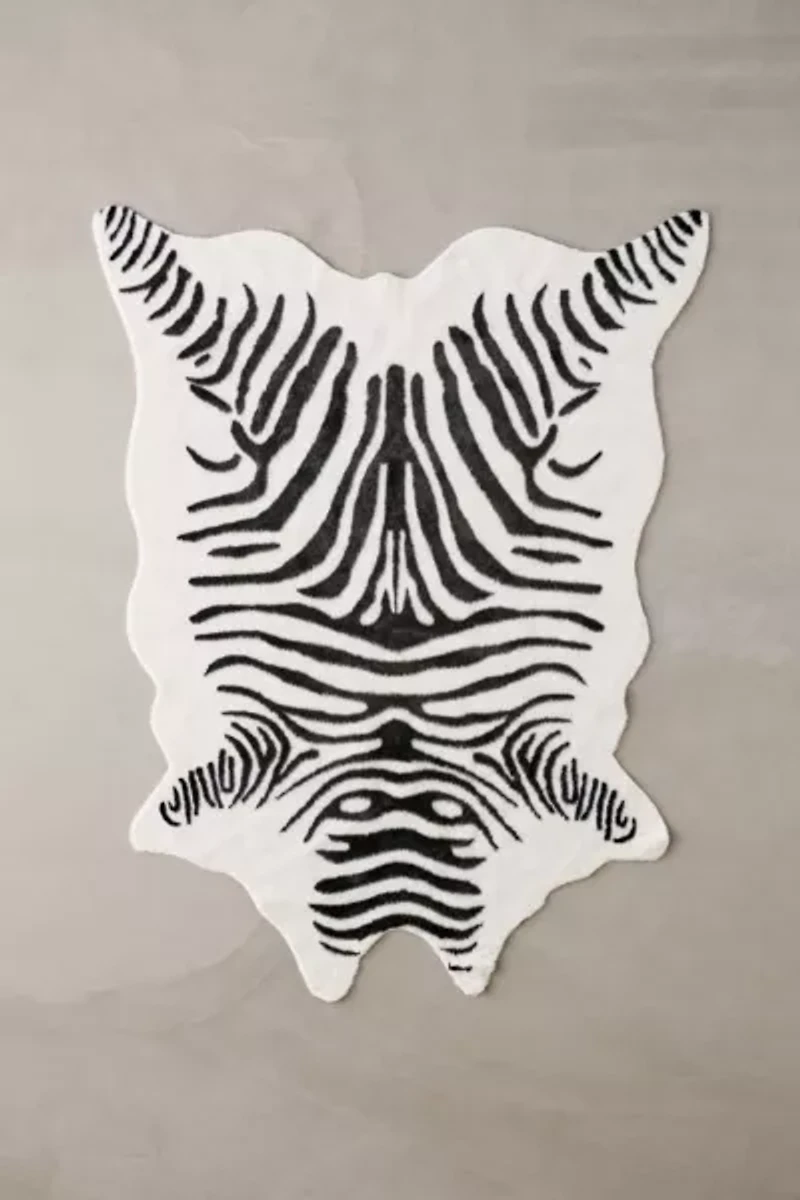 Shaped Faux Animal Hide Rug