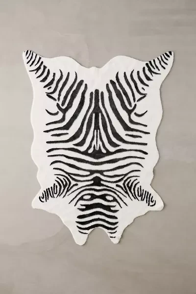 Shaped Faux Animal Hide Rug