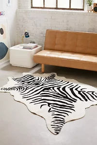 Shaped Faux Animal Hide Rug