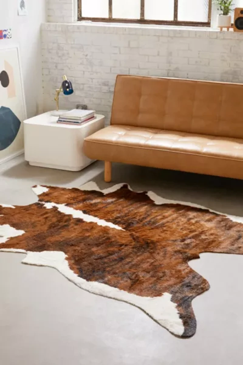 Shaped Faux Animal Hide Rug