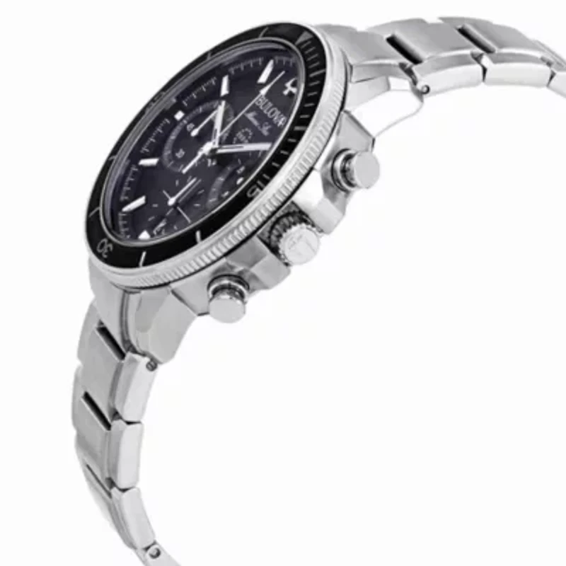 Bulova Marine Star Chronograph Black Dial Men's Watch 96B272