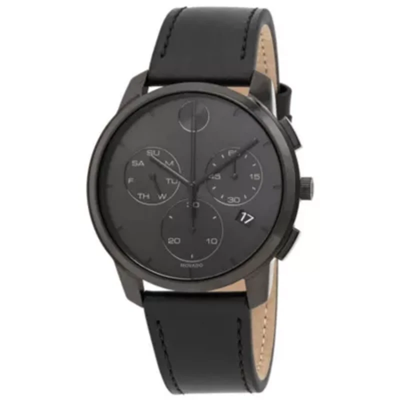 Movado Bold Thin Chronograph Quartz Black Dial Men's Watch 3600632
