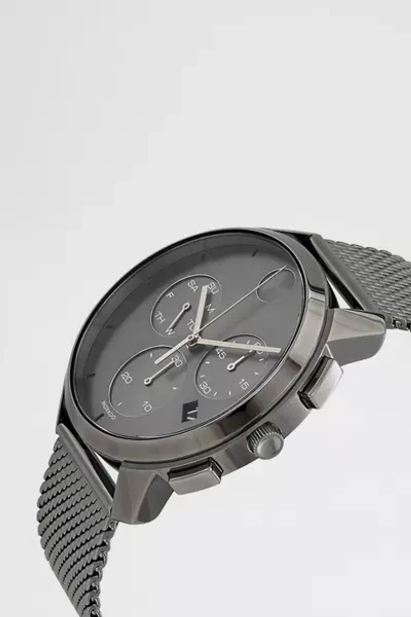 Movado Bold Thin Chronograph Quartz Grey Dial Men's Watch 3600635