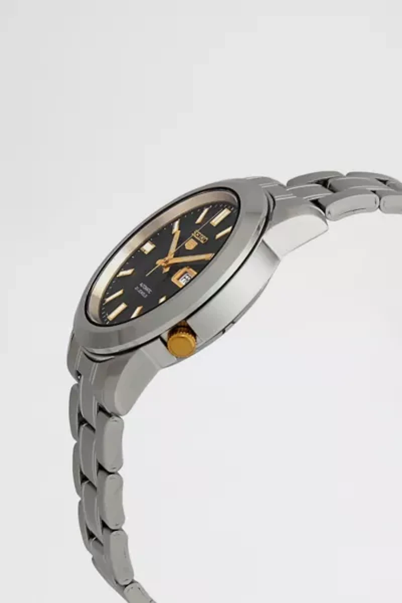 Seiko 5 Automatic Stainless Steel Black Dial Men's Watch SNKK17