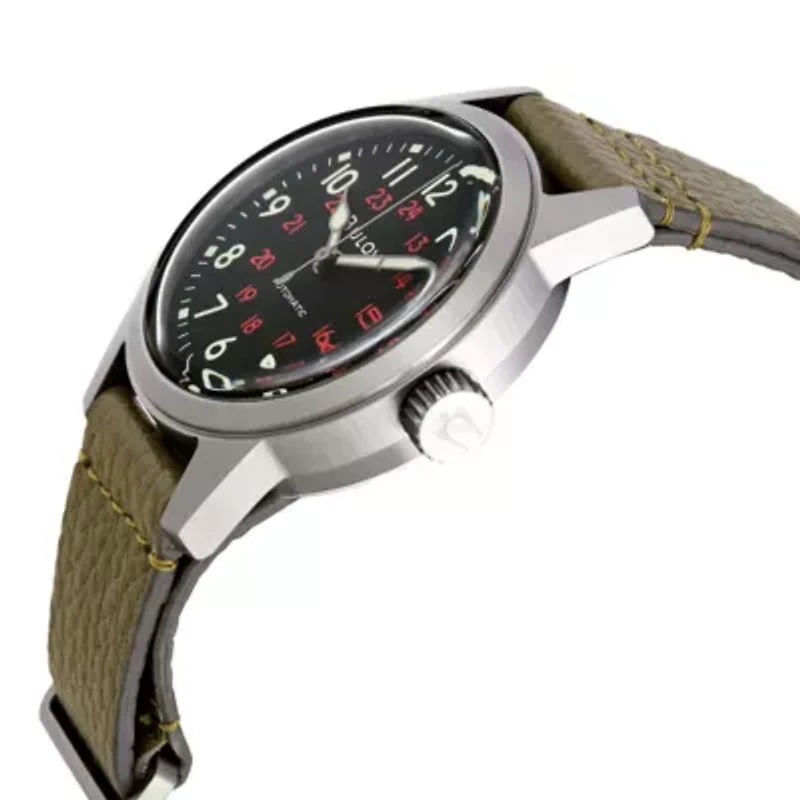 Bulova Hack Automatic Black Dial Men's Watch 98A255