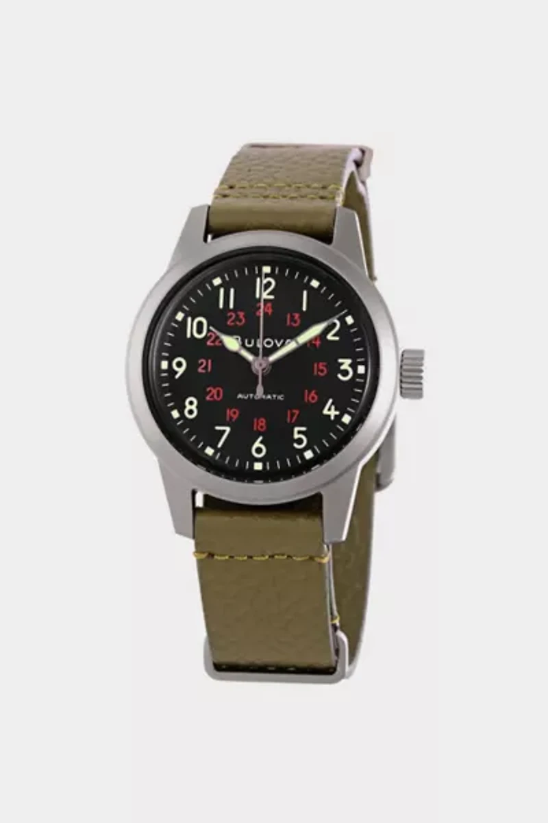 Bulova Hack Automatic Black Dial Men's Watch 98A255