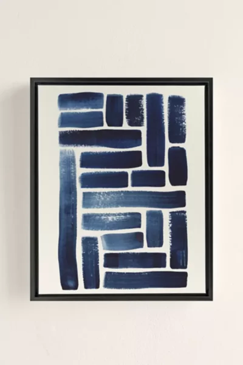Pauline Stanley Blue Strokes Pattern Canvas Art Print
