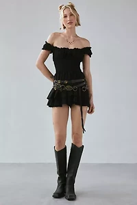 UO Rosie Smocked Tiered Ruffle Romper